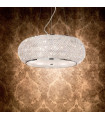 Integrated LED suspension Pasha Glass, crystal, chrome metal 6 bulbs 28cm