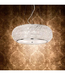 Suspension LED intégré Pasha Verre,cristal,métal Chrome 10 ampoules 28cm