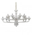 Candelabra without lampshades Casanova White glass 16 bulbs 65cm