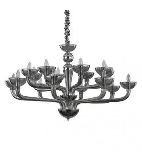 Candelabro sin pantallas Casanova Cristal Ahumado 16 bombillas 65cm