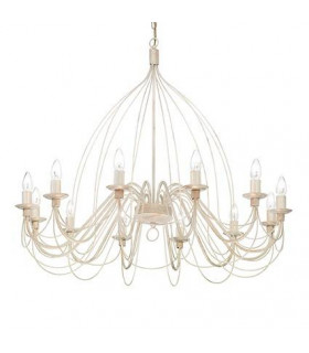 Chandelier without lampshades Corte Rust brown metal 12 bulbs 110cm