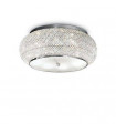 Plafonnier Design Pasha Verre,cristal,métal Chrome 10 ampoules 21cm