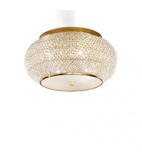 Plafoniera di design Pasha Vetro, cristallo, metallo dorato 6 lampadine 22cm
