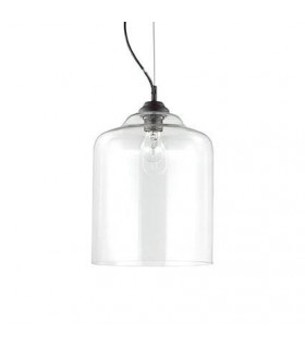 Bistro Black Glass Pendant 1 bulb 45cm