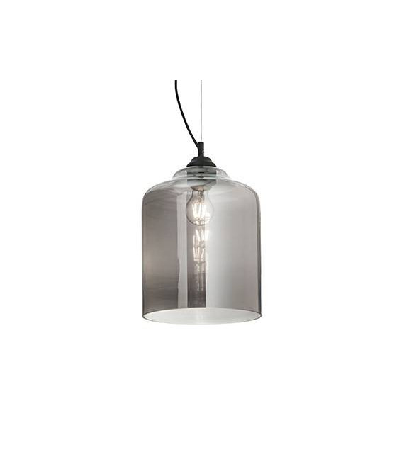 Sospensione Bistro Vetro, metallo nero, grigio fumé 1 lampadina 45cm