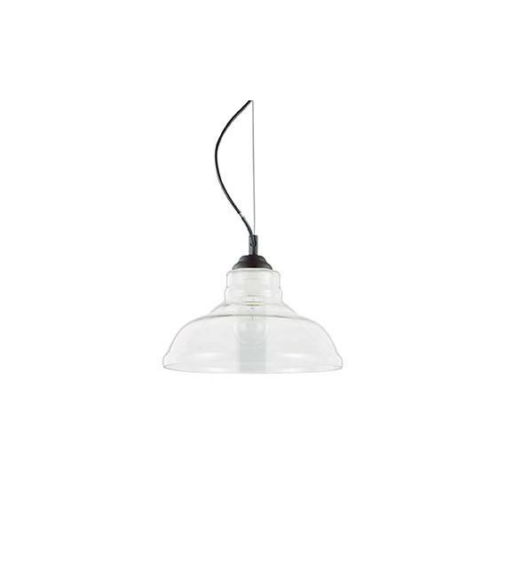 Suspension Bistro Verre Noir 1 ampoule 30cm