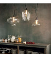 Bistro Black Glass Pendant 1 bulb 30cm