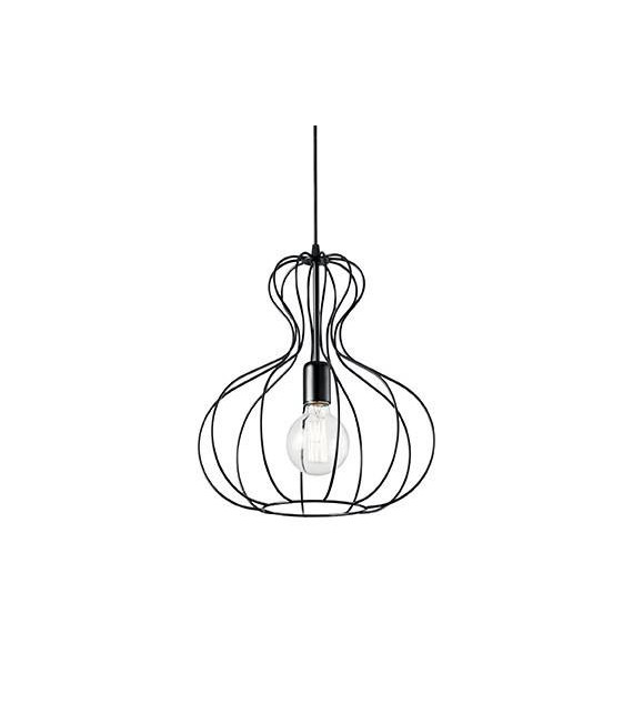 Sospensione Ampolla in metallo nero 1 lampadina 55cm