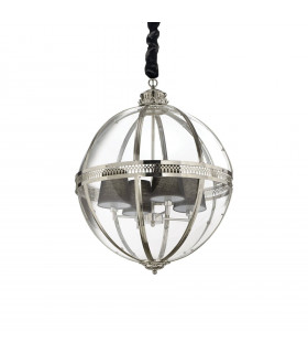 World Metal Chrome pendant lamp 4 bulbs 110cm