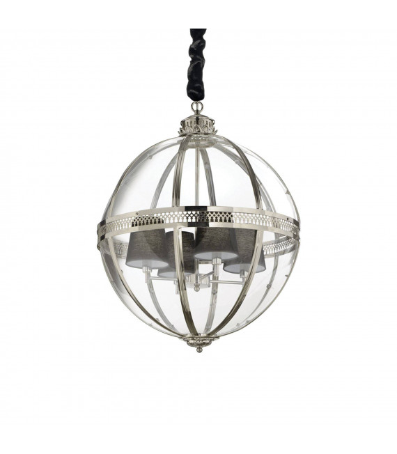 Suspension World Métal Chrome 4 ampoules 110cm