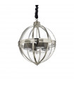 World Metal Chrome pendant lamp 4 bulbs 110cm