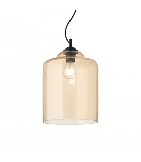 Lampada a sospensione in metallo ambra bistrot 1 lampadina 45 cm