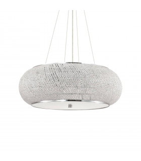 Integrierte LED-Aufhängung Pasha Metal Chrome 14 Glühbirnen 41cm