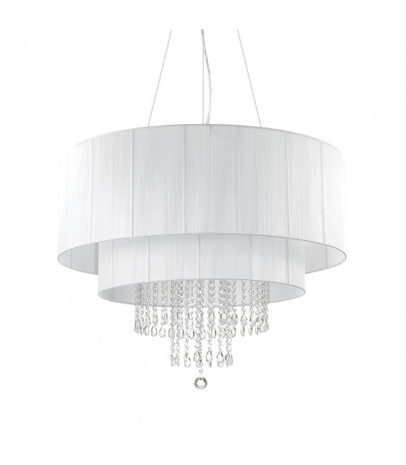 Lampada a sospensione Opera Vetro bianco 10 lampadine min 48 / max 130cm