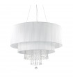 Opera pendant lamp White glass 10 bulbs min 48 / max 130cm