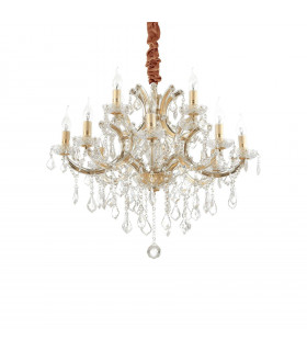 Lampadario senza paralumi Napoleon Glass Gold 12 lampadine 98cm
