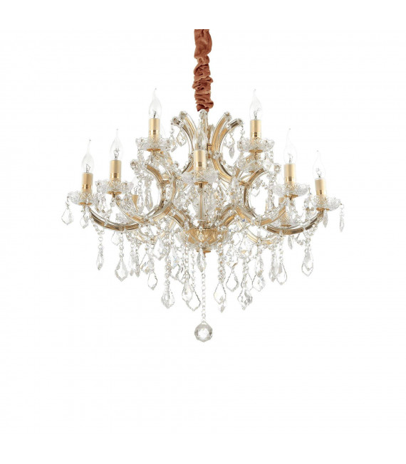 Lampadario senza paralumi Napoleon Glass Gold 12 lampadine 98cm