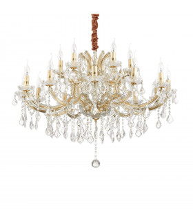 Chandelier without lampshades Napoleon Glass Gold 18 bulbs 90cm
