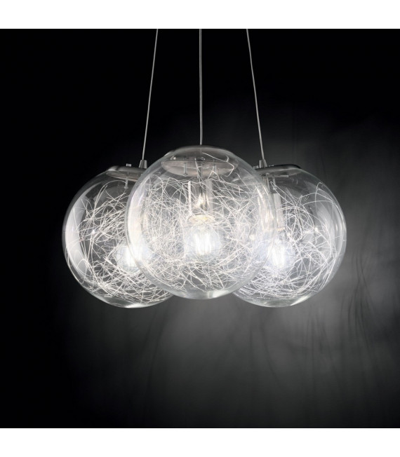 Mapa Nickel metal pendant light 3 bulbs 39cm