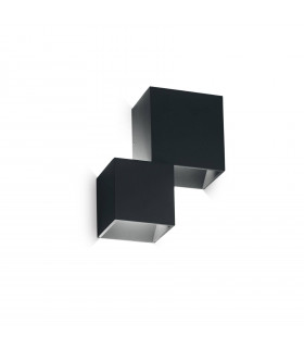 Modern wall lamp Rubik Aluminum Black 2 bulbs 21cm