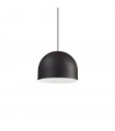 Pendant Tall Black Metal 1 bulb 25cm