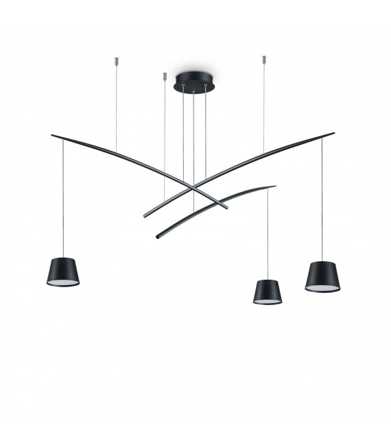 Suspension Fish Métal Noir 3 ampoules 58cm