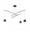 Suspension Fish Métal Noir 3 ampoules 58cm