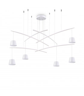 Lampada a sospensione Fish Metallo bianco 6 lampadine 58cm
