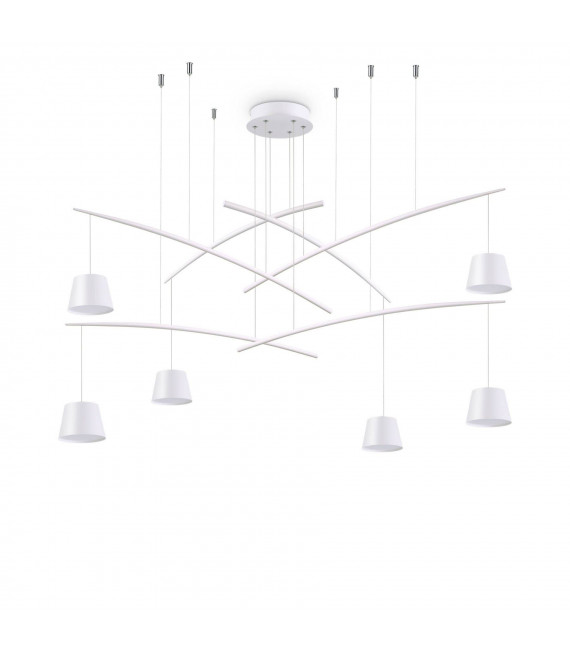 Lámpara colgante Fish Metal blanco 6 bombillas 58cm