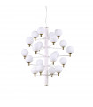 Copernico pendant lamp White metal 20 bulbs 104cm