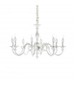 Chandelier without lampshades Justine White metal 8 bulbs 62cm