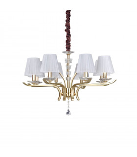 Candelabro de pantallas Pegaso Metal Latón satinado 8 bombillas 66cm