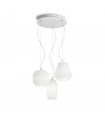 Suspension Origami Verre blanc 3 ampoules 37cm