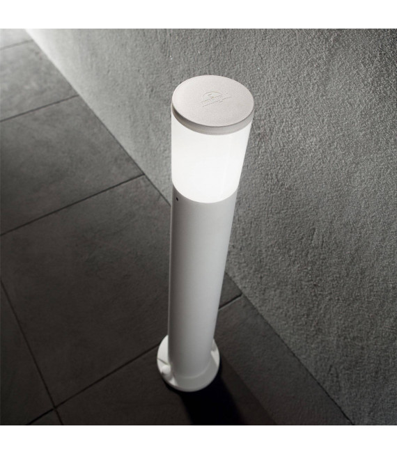 Garden bollard Amelia White resin 1 bulb 80cm