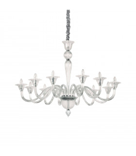 Chandelier without lampshades Brigitta Clear glass 12 bulbs 99.5cm