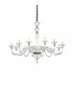 Chandelier sans abats jours Brigitta Verre Transparent 12 ampoules 99,5cm