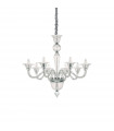 Chandelier sans abats jours Brigitta Verre Transparent 8 ampoules 90cm