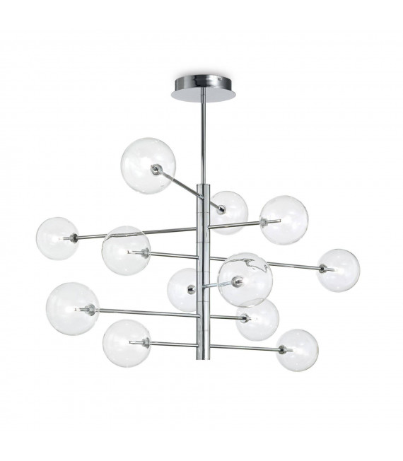Equinoxe Metal Chrome pendant light 12 bulbs 70cm