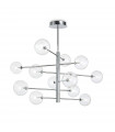 Equinoxe Metal Chrome pendant light 12 bulbs 70cm