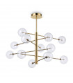Equinoxe metal pendant lamp Antique brass 12 bulbs 70cm