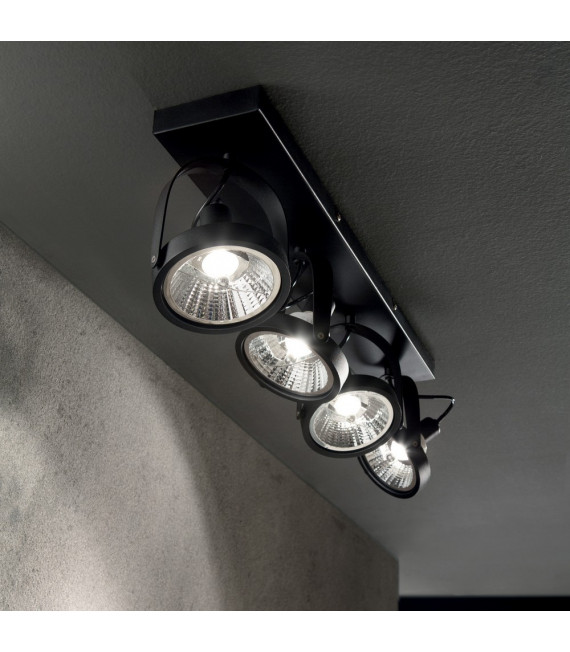 Ceiling lamp Glim Black Metal 4 bulbs 19cm