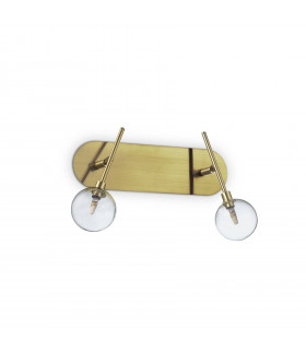 Lampada da parete con luce da lettura Maracas Metallo Ottone antico 2 lampadine 27cm