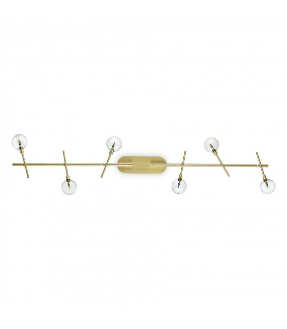 Maracas spotlight bar Metal Antique brass 6 bulbs 20cm