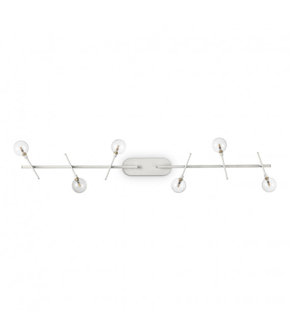 Maracas spot bar Glass, metal Brass 6 bulbs 20cm