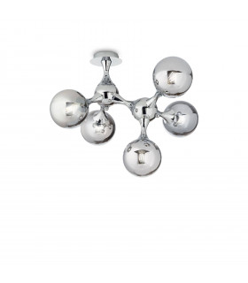 Plafonnier Nodi Métal Chrome 5 ampoules 55cm