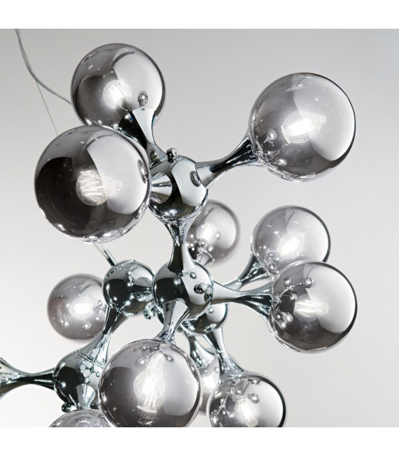 Nodi Metal Chrome pendant light 15 bulbs 60cm