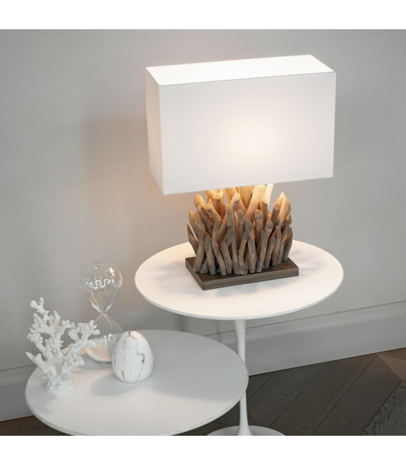 Lampe de table Snell Bois blanc 1 ampoule 50cm