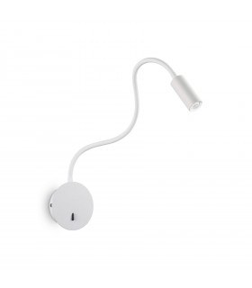 Lampada da parete con luce da lettura Focus-2 1 lampadina Metallo bianco