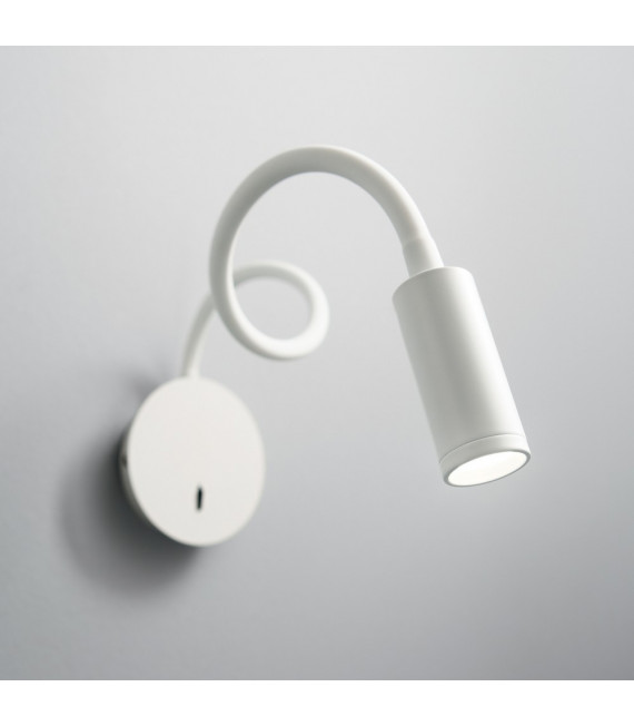 Lampada da parete con luce da lettura Focus-2 1 lampadina Metallo bianco