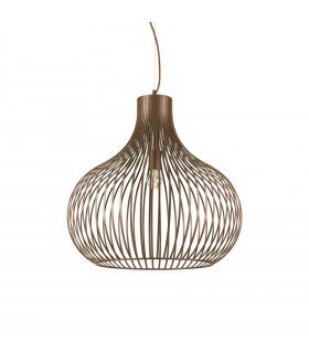 Colgante de Metal Marrón Cebolla 1 bombilla 72cm